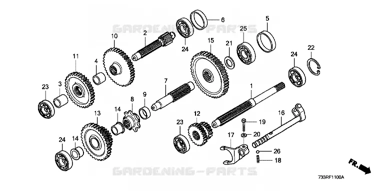 INNER SHAFT (F501K4/K5/K6) Honda jardin TILLERS F F501K5  F501K5-GCAAK