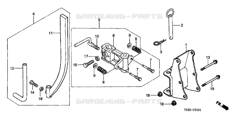 HITCH BOX (F510K5/K6,F560K5/K6/K7) Honda jardin TILLERS F F560K5  F560K5-FZBF