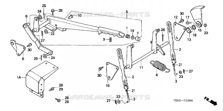 HEIGHT ADJUSTMENT LEVER / LIFT SHAFT Honda jardin RIDING MOWERS HT HT3810K1  HT3810K1-G400