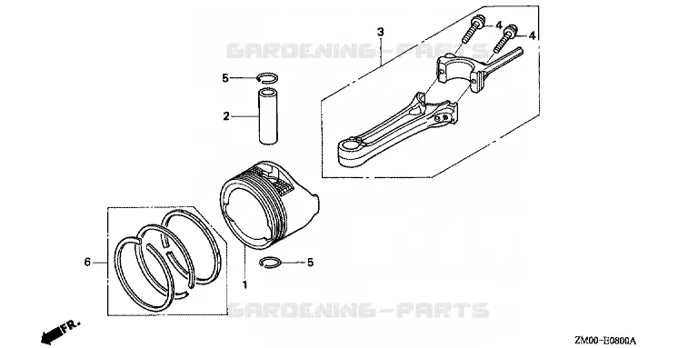 PISTON - CONNECTING ROD Honda jardin ENGINES GCV GCV160LE  GCV160LE-GJAAE